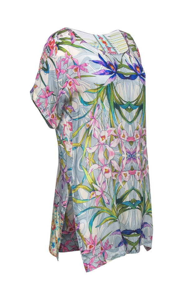 Current Boutique-Johnny Was - Multicolored Floral Print Tunic Sz XS