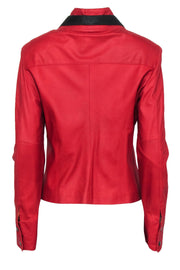 Current Boutique-Johnston & Murphy - Red Smooth Leather Zippered Jacket Sz M