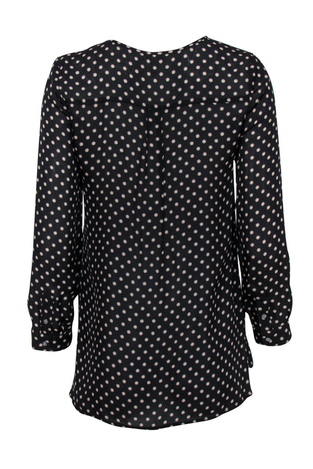 Current Boutique-Joie - Black Floral Printed Silk Button-Front Blouse Sz XS