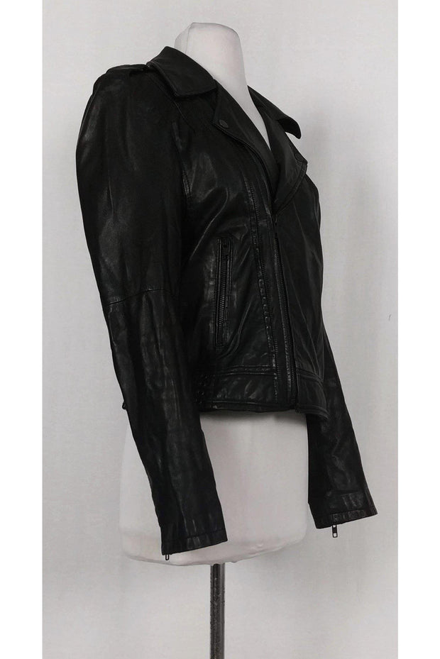 Current Boutique-Joie - Black Leather Jacket Sz M