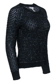 Current Boutique-Joie - Black & Navy Sequin Knit Sweater Sz M