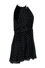 Current Boutique-Joie - Black Sleeveless Mini Silk Dress w/ SIlver Metallic Detail Sz M