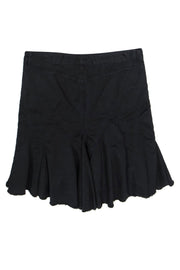 Current Boutique-Joie - Black Vintage Cotton Pleated Miniskirt w/ Frayed Hem Sz 8