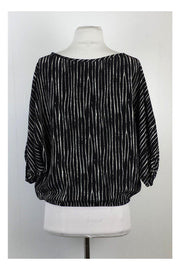 Current Boutique-Joie - Black & White Dotted Stripe Silk Top Sz XXS