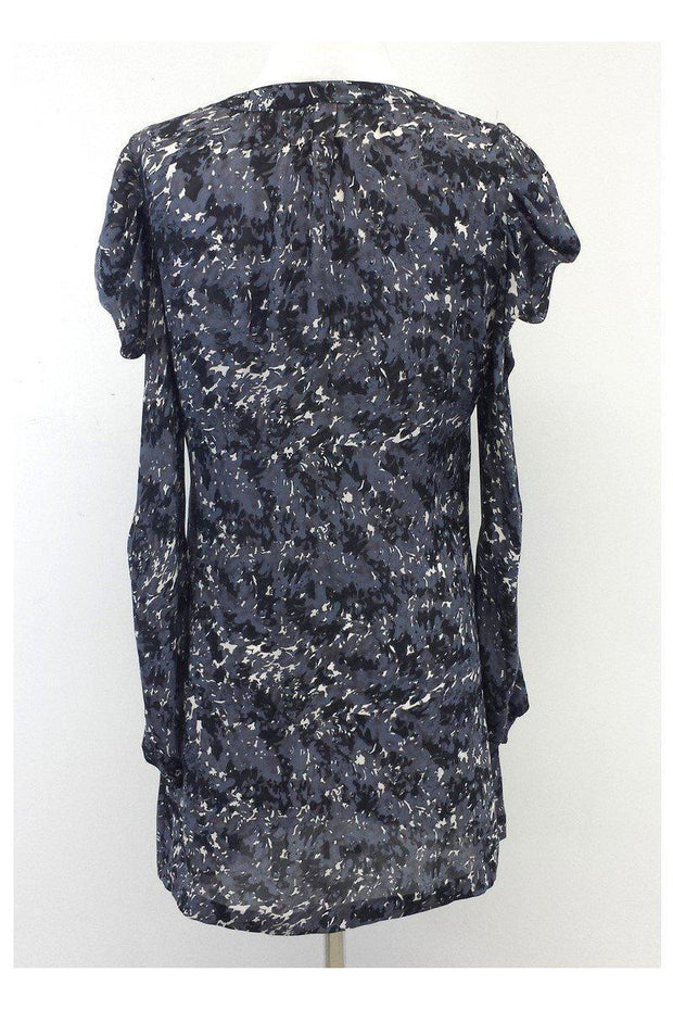 Current Boutique-Joie - Blue & Grey Print Puff Shoulder Dress Sz S