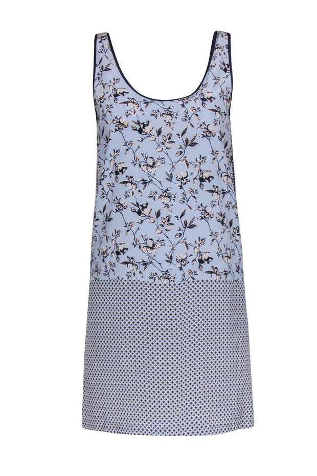 Current Boutique-Joie - Blue Multi-Print Silk Shift Dress Sz XS