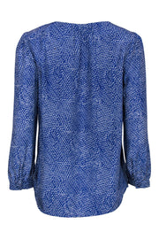 Current Boutique-Joie - Blue Printed Silky Relaxed Blouse Sz 6