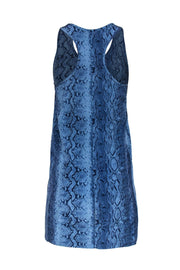 Current Boutique-Joie - Blue Snakeskin Print Silk Sleeveless Shift Dress Sz XS