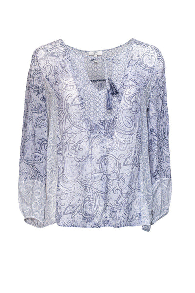 Current Boutique-Joie - Blue & White Patterned Shirt Sz S