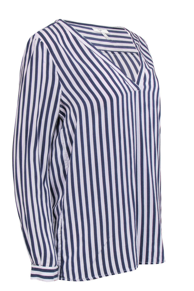 Current Boutique-Joie - Blue & White Striped Silk Blouse Sz S