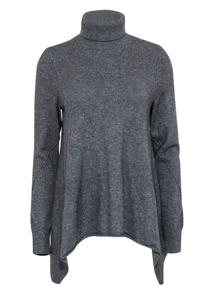 Current Boutique-Joie - Charcoal Scarf Hem Wool & Cashmere Turtleneck Sweater Sz M