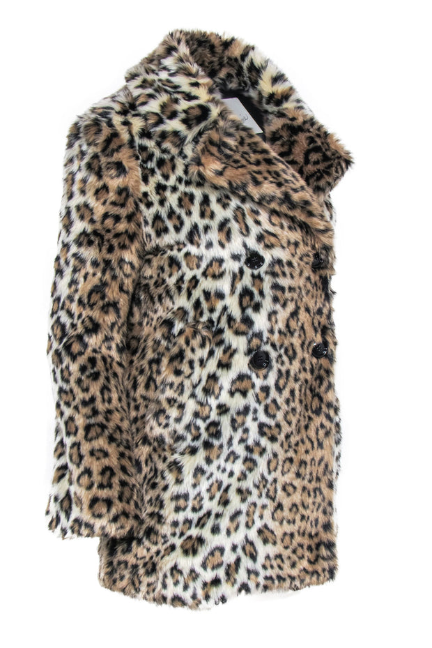 Current Boutique-Joie - Cheetah Print Faux Fur Coat Sz XS