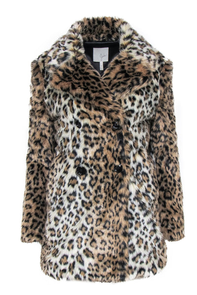 Current Boutique-Joie - Cheetah Print Faux Fur Coat Sz XS