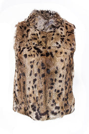 Current Boutique-Joie - Cheetah Print Rabbit Fur Vest Sz XS