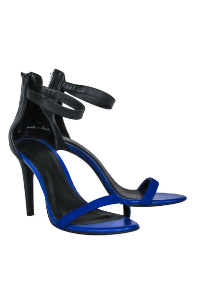 Current Boutique-Joie - Cobalt Blue & Black Suede Open Toe Heel Sz 6.5