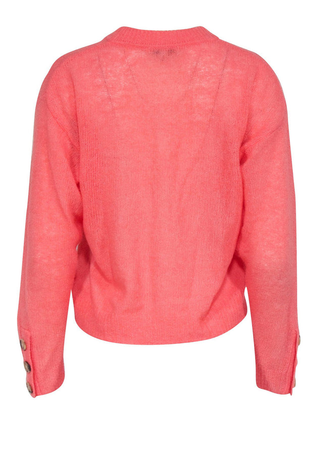 Current Boutique-Joie - Coral Wool Blend Sweater w/ Sleeve Button Details Sz XS