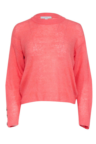 Current Boutique-Joie - Coral Wool Blend Sweater w/ Sleeve Button Details Sz XS