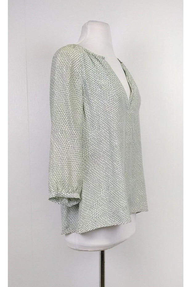 Current Boutique-Joie - Green Printed Silk Blouse Sz XS