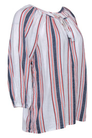 Current Boutique-Joie - Multicolor Stripe Tie Front Peek-a-Boo Tunic Sz S