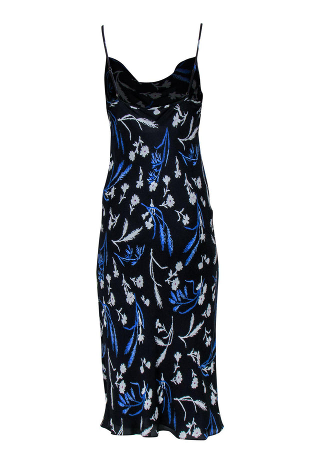 Current Boutique-Joie - Navy Floral Print Sleeveless Midi Dress Sz M