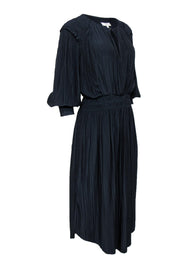 Current Boutique-Joie - Navy Pleated Long Sleeve Maxi Dress Sz M