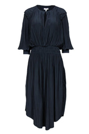 Current Boutique-Joie - Navy Pleated Long Sleeve Maxi Dress Sz M