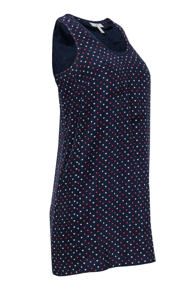 Current Boutique-Joie - Navy Sleeveless Racerback Shift Dress w/ Card Suit Print Sz XS