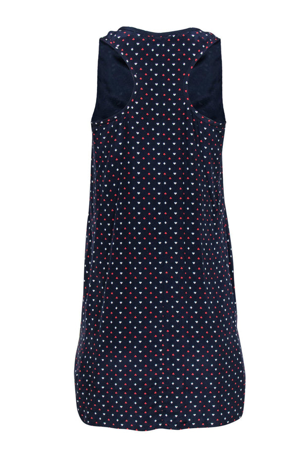 Current Boutique-Joie - Navy Sleeveless Racerback Shift Dress w/ Card Suit Print Sz XS