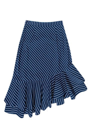 Current Boutique-Joie - Navy Striped Ruffle Hem Skirt Sz 2