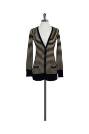 Current Boutique-Joie - Navy & Tan Striped Cashmere Sweater Sz XS