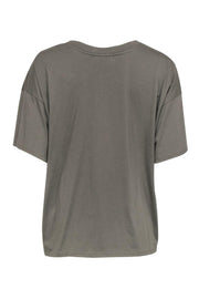 Current Boutique-Joie - Olive Green Cotton Knotted Hem Tee Sz L