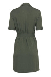 Current Boutique-Joie - Olive Green Utility-Style Belted Mini Dress Sz S