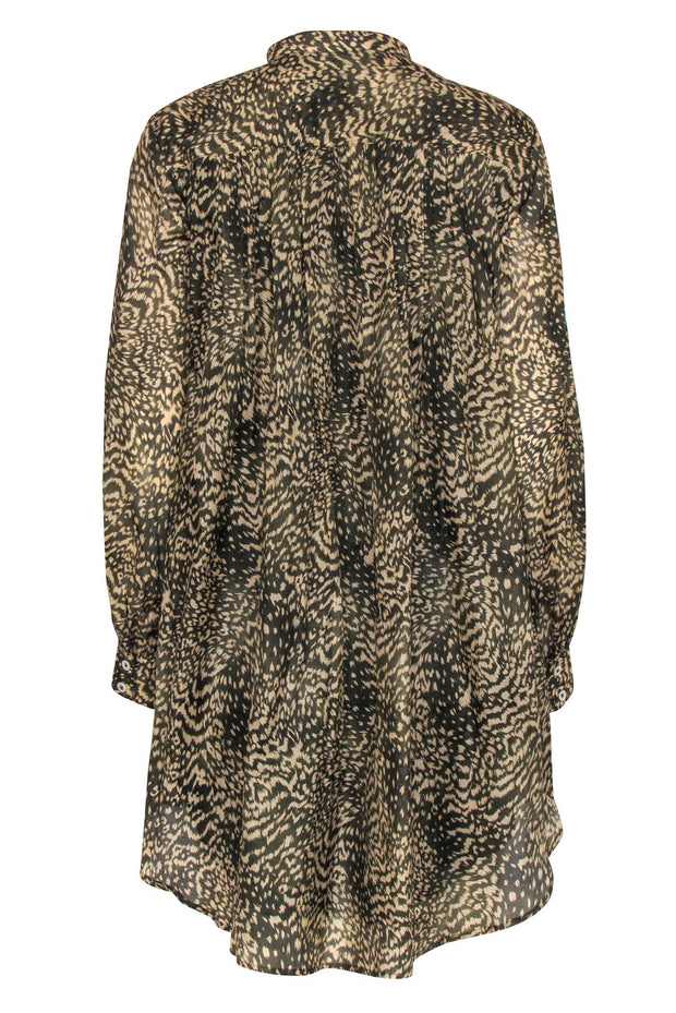 Current Boutique-Joie - Olive & Tan Cotton Blend Shift Dress w/ Pleats Sz XS