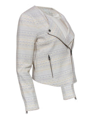 Current Boutique-Joie - Pastel Patterned Cotton Blend Moto-Style Jacket Sz M