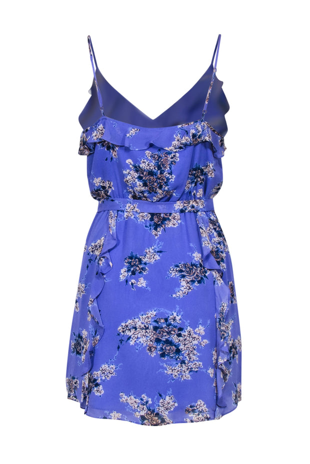 Current Boutique-Joie - Periwinkle Floral Print Sleeveless Dress w/ Ruffles Sz M