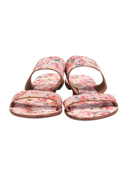 Current Boutique-Joie - Pink Floral Print Double Strap Sandals Sz 7