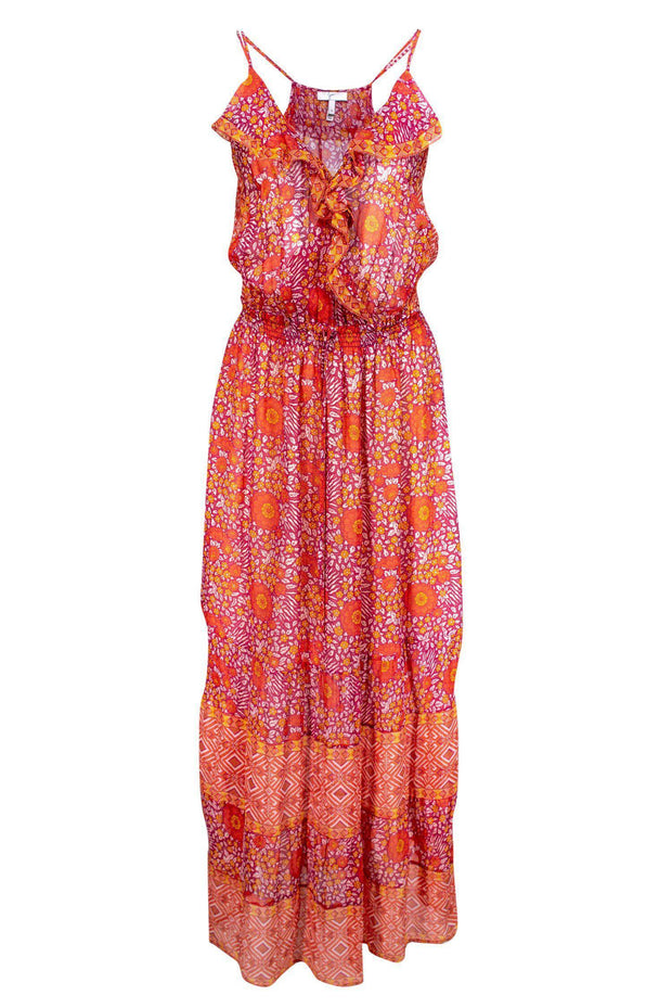 Current Boutique-Joie - Pink & Orange Silk Maxi Dress Sz S