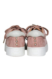 Current Boutique-Joie - Pink Suede Lace-Up Platform Sneakers w/ Pearl Embellishments Sz 9