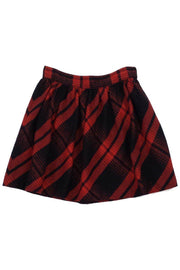 Current Boutique-Joie - Red & Black Plaid Cotton Skirt Sz M
