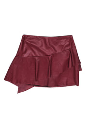 Current Boutique-Joie - Red Leather Tiered Miniskirt Sz 2