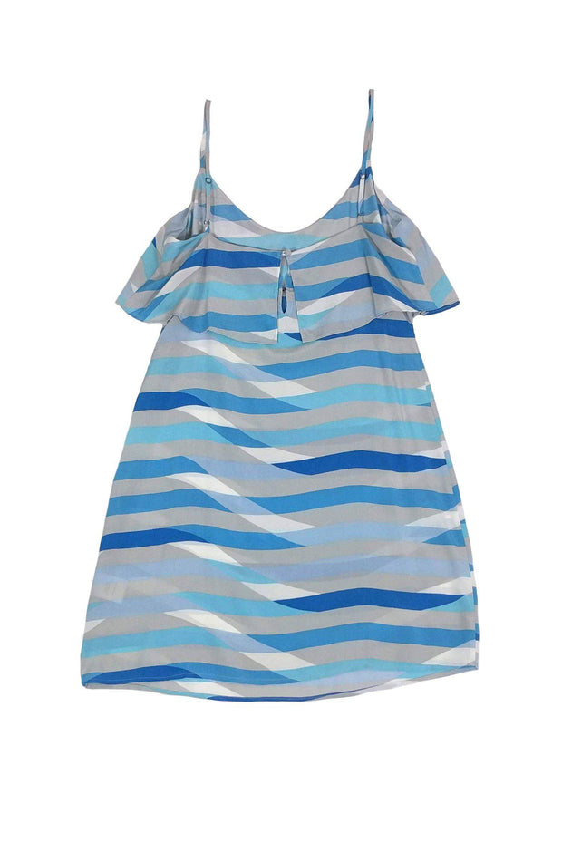 Current Boutique-Joie - Silk Blue & Grey Striped Dress Sz XXS