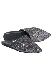 Current Boutique-Joie - Silver Sequin Pointed Toe Mules Sz 9
