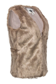 Current Boutique-Joie - Tan Faux Fur Clasped Vest Sz S
