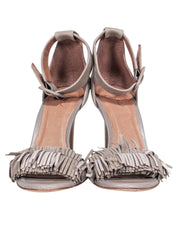 Current Boutique-Joie - Taupe Suede Heels w/ Fringe Sz 7
