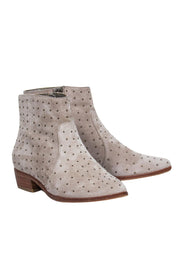 Current Boutique-Joie - Taupe Suede Studded Booties Sz 7