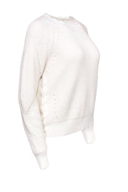Current Boutique-Joie - White Knitted Sweater w/ Braided Design Sz M