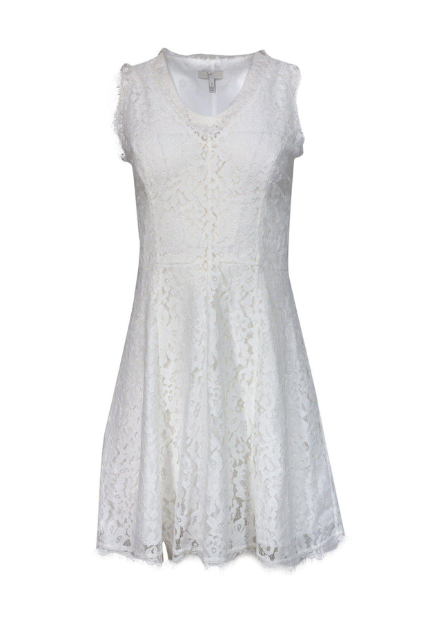 Current Boutique-Joie - White Lace Fit & Flare Dress Sz S