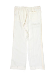 Current Boutique-Joie - White Linen Wide Leg Trousers w/ Drawstring Sz S