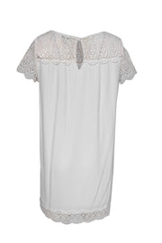Current Boutique-Joie - White Shift Dress w/ Crochet Details Sz M