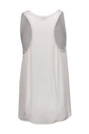 Current Boutique-Joie - White Silk Racerback Tank w/ Ribbed Lining Sz M